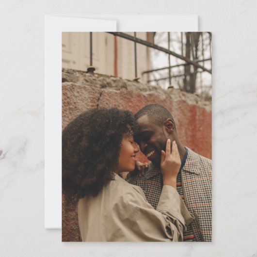 Bohoエレガントフローラ写真結婚式の日付を保存 セーブザデート (裏面)