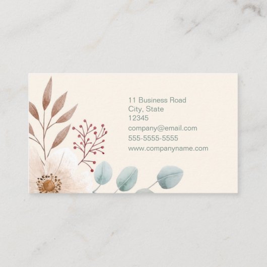 Bohoエレガントフローラ名刺 名刺 (裏面)