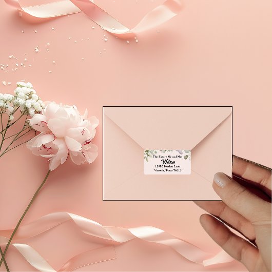 BOHOエレガントワイルドフラワー結婚ズ差出人住所 ラベル