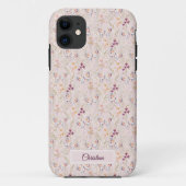 Bohoエレガント水彩花蝶モノグラム Case-Mate iPhoneケース (裏面)