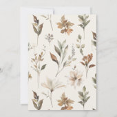 BOHOエレガント秋秋のフローラ結婚メニュー 招待状 (裏面)