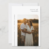 Bohoエレガント素朴写真結婚の サンキューカード (正面)