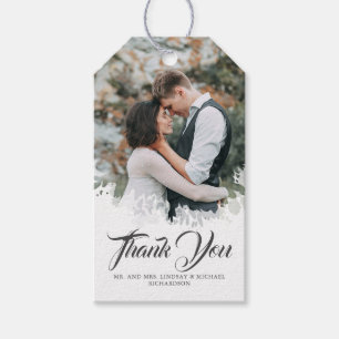 Bohoエレガント結婚さんThank You Photo ギフトタグ