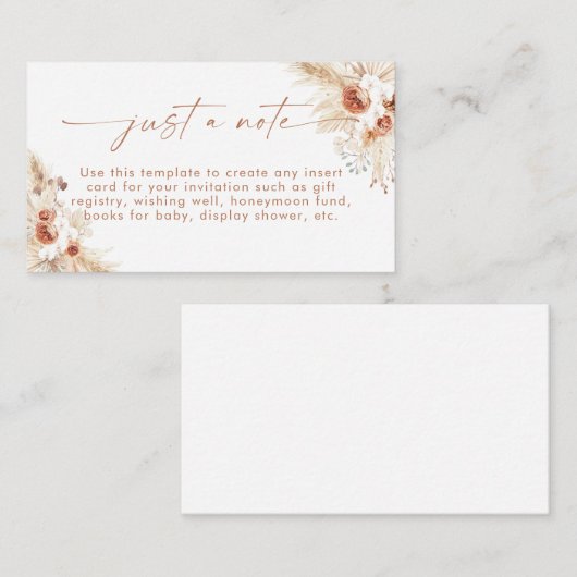 Bohoエンクロージャカード | Terracotta単なるノートカード エンクロージャーカード (正面/裏面)