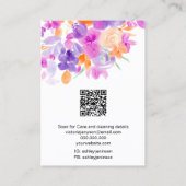 Bohoオレンジのpurplefloralロゴジュエリー 名刺 (裏面)