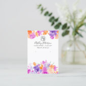 Bohoオレンジのpurplefloralロゴジュエリー 名刺 (スタンド正面)