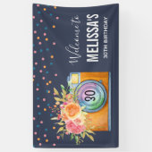 Bohoオレンジカメラ&フラワーウォーターカラーウェルカム 横断幕 (縦)