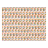 Bohoオレンジカメラ&フラワーウォーターカラーパターン テーブルクロス (正面(横))