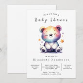 Bohoオンライン熊の赤ちゃんシャワー 招待状 (正面/裏面)