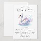 Bohoオンライン白鳥ベビーシャワー 招待状 (正面/裏面)