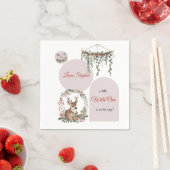 Bohoカスタマイズ可能な野生の小さな鹿の赤ちゃんシャワー スタンダードカクテルナプキン (インサイチュ)