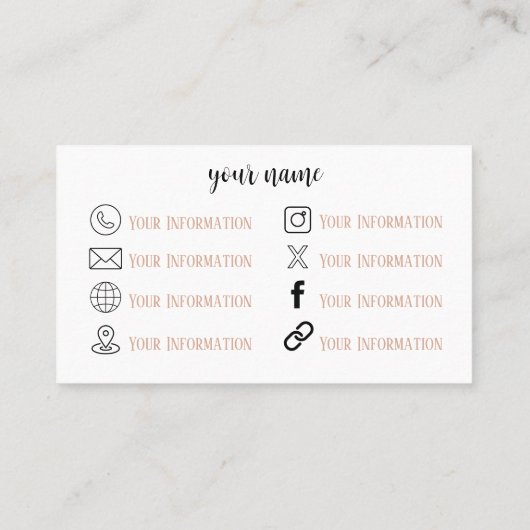 Bohoカメラ&フラワーズビジネスカード 名刺 (裏面)