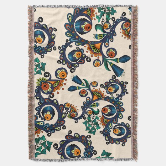 Bohoカラフルなボヘミアのモダンで腰回りが大きでシックなパターン スローブランケット (正面縦)