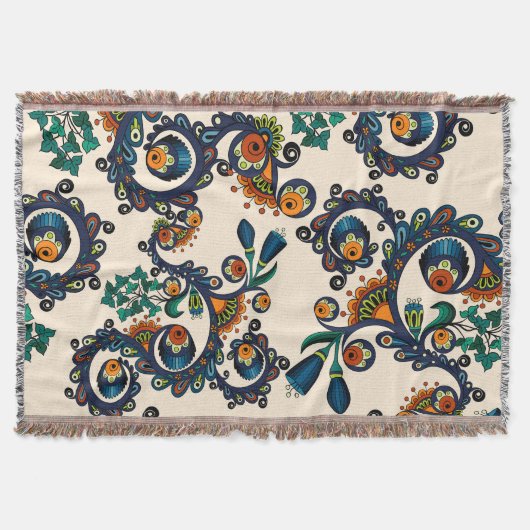 Bohoカラフルなボヘミアのモダンで腰回りが大きでシックなパターン スローブランケット (正面)