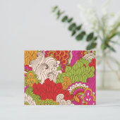 Bohoカラフルなボヘミアのモダンで腰回りが大きでシックなパターン ポストカード (スタンド正面)