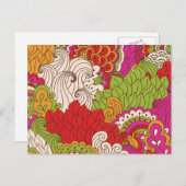 Bohoカラフルなボヘミアのモダンで腰回りが大きでシックなパターン ポストカード (正面/裏面)
