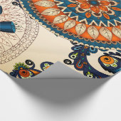 Bohoカラフルなボヘミアのモダンで腰回りが大きでシックなパターン ラッピングペーパー (角)