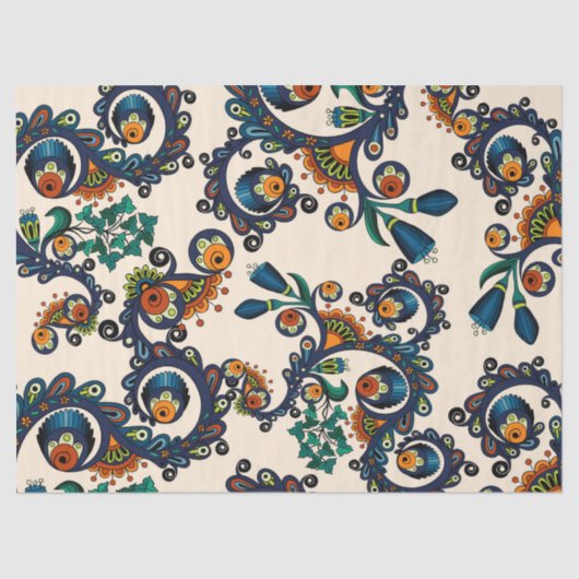 Bohoカラフルなボヘミアのモダンで腰回りが大きでシックなパターン 薄葉紙 (正面)