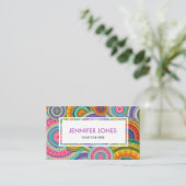 Bohoカラフルな種族の民族の円パターン 名刺 (スタンド正面)