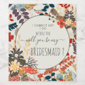 BOHOカラフルフローラ ワインラベル (シングルラベル)