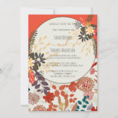 BOHOカラフルフローラ 招待状 (正面)