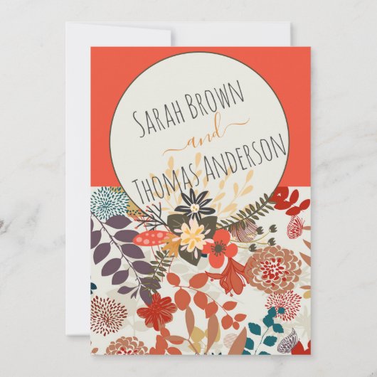 BOHOカラフルフローラ 招待状 (裏面)