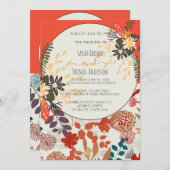 BOHOカラフルフローラ 招待状 (正面/裏面)