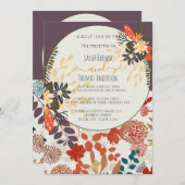 BOHOカラフルフローラ 招待状 (正面/裏面)
