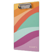 Bohoカラフル抽象芸術レトロ名 クリップボード (左)