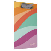 Bohoカラフル抽象芸術レトロ名 クリップボード (右)