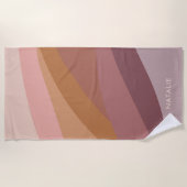 Bohoカラフル抽象芸術レトロ名 ビーチタオル (正面)