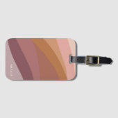 Bohoカラフル抽象芸術レトロ名 ラゲッジタグ (正面横)