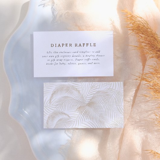 Bohoカラーパーム葉ミニマル赤ちゃんシャワー エンクロージャーカード