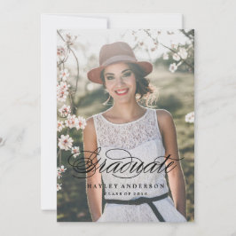 BOHOカリグラフ卒業招待状ベビーピンク 招待状