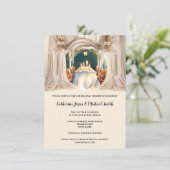 Bohoカントリーウォーターカラーダイニングテーブルフローラシック 招待状 (スタンド正面)