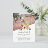 BOHOカントリーピンクコーラルモダンフローラ結婚ズ ポストカード (スタンド正面)