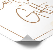 Bohoカードとギフトパンパスグラスのテーブルの看板 ポスター (角)