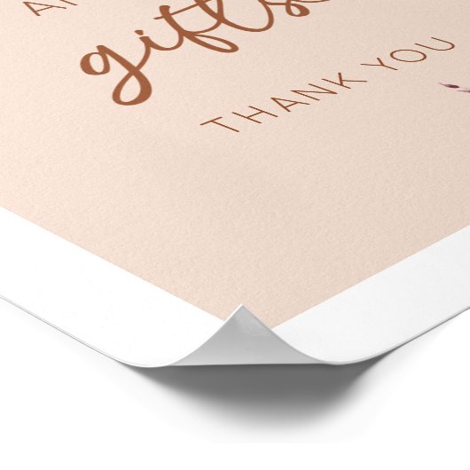 Bohoカードとギフト券のサイン | Terracotta花模様 ポスター (角)