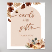 Bohoカードとギフト券のサイン | Terracotta花模様 ポスター (正面)