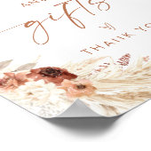 Bohoカードとギフト券のサイン | Terracotta花模様 ポスター (角)