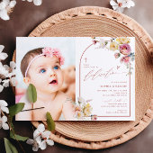 Bohoガーデンバラフラワーフォトガール献身 招待状