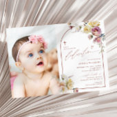 Bohoガーデンバラフラワーフォトガール献身 招待状