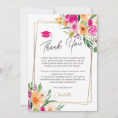 Bohoガーデンフローラ金ゴールド写真卒業 サンキューカード (正面)