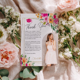 Bohoガーデンフローラ金ゴールド写真卒業 招待状