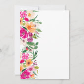 Bohoガーデンフローラ金ゴールド写真卒業 招待状 (裏面)