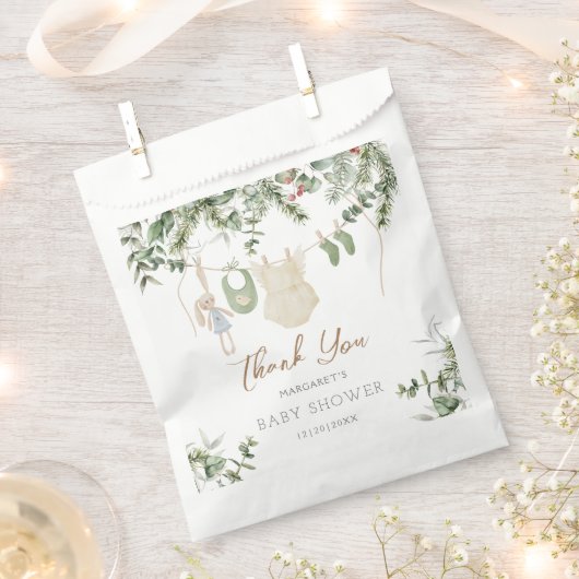 Bohoガール冬の赤ちゃんシャワーありがとう好意バッグ フェイバーバッグ (クリップ留めされた状態)