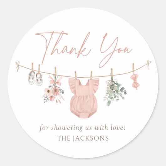 Bohoガール赤ちゃん服ベビーシャワー ラウンドシール (正面)