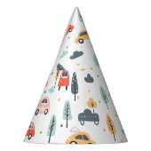 Bohoキッズカーツリー&クラウドパターン誕生日 パーティーハット (左)