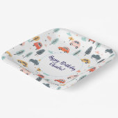 Bohoキッズカーツリー&クラウドパターン誕生日 ペーパープレート (傾斜あり)