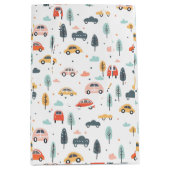 Bohoキッズカー、木と雲パターン ミディアムペーパーバッグ (正面)